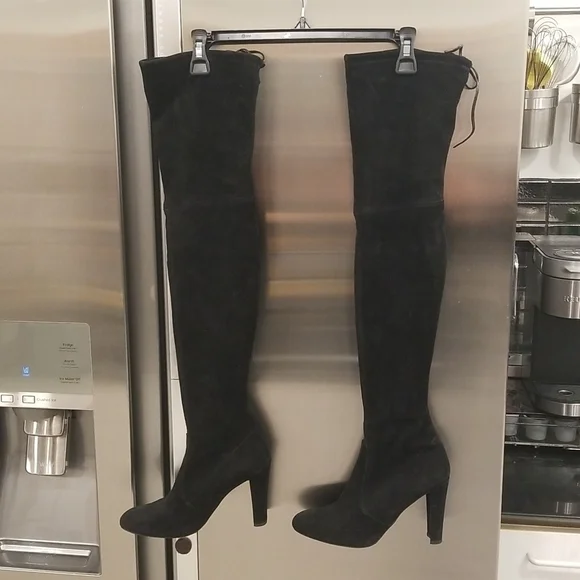 💕STUART WEITZMAN💕 Highland Suede Over-the-Knee Boots ~ Black 7.5
